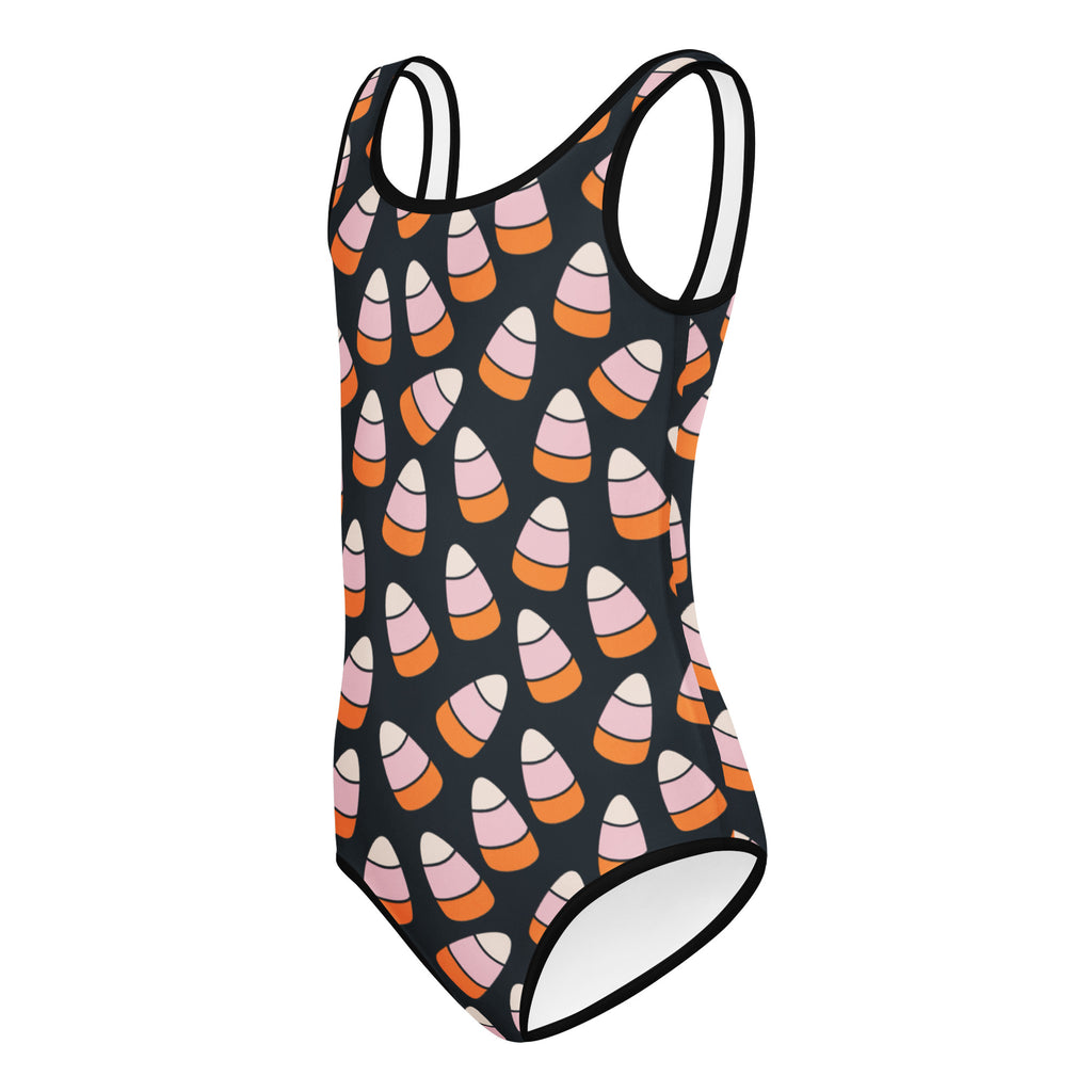 Girls Pink Candy Corn Halloween Leotard – Buttery-Soft, Quick-Dry 4-Way Stretch Comfort for Dance & Gymnastics
