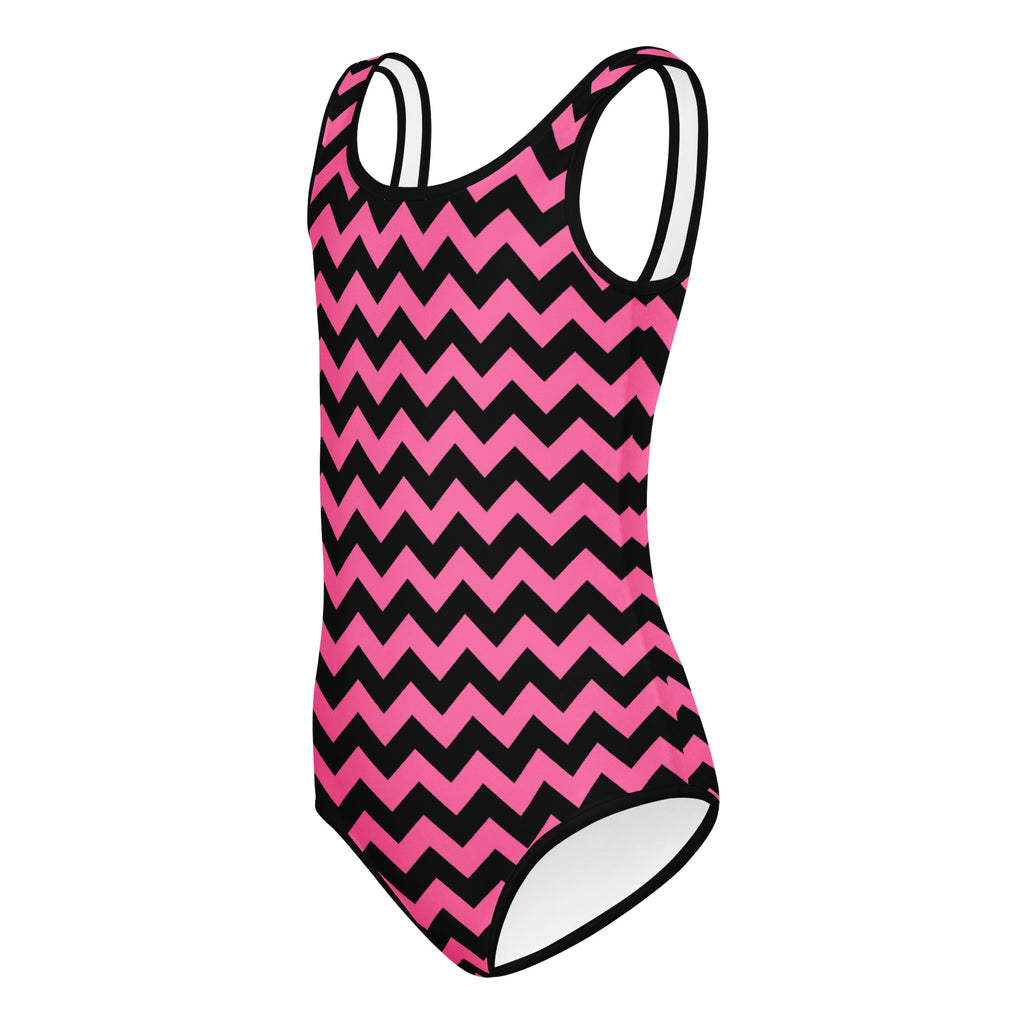 Girls Pink Chevron Halloween Leotard – Buttery-Soft, Quick-Dry 4-Way Stretch Comfort for Dance & Gymnastics