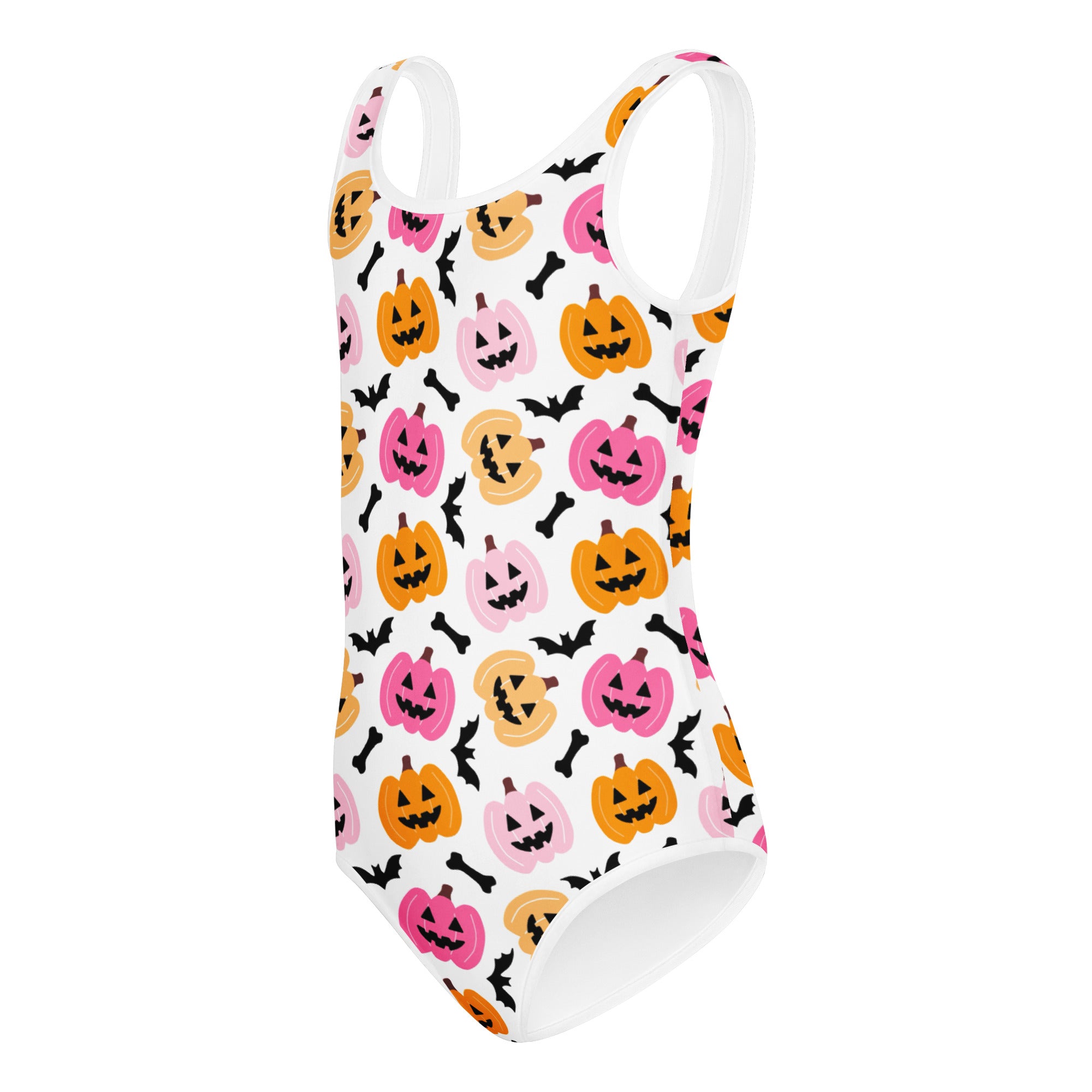 Girls Pink Pumpkin Halloween Leotard – Buttery-Soft, Quick-Dry 4-Way Stretch Comfort for Dance & Gymnastics