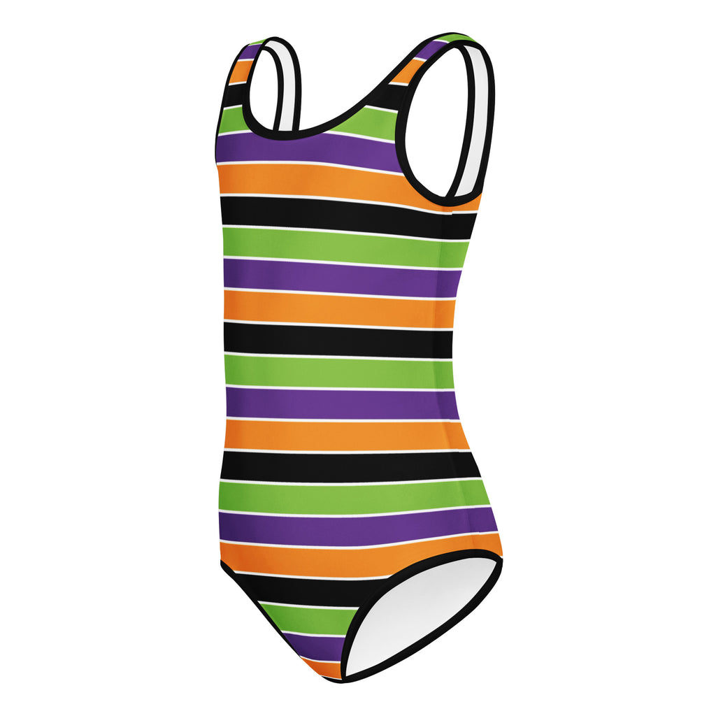 Girls Halloween Striped Leotard – Buttery-Soft, Quick-Dry 4-Way Stretch Comfort for Dance & Gymnastics