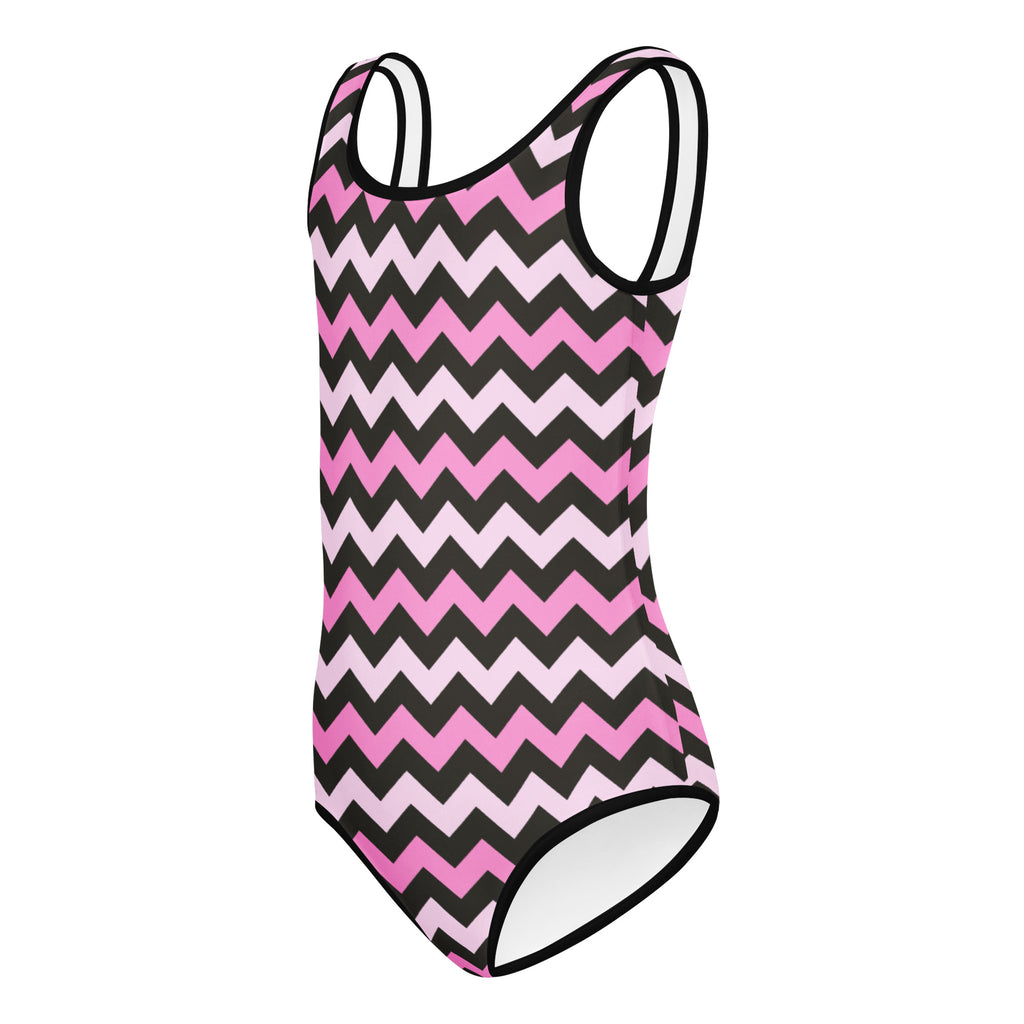 Girls Pink Chevron Leotard – Buttery-Soft, Quick-Dry 4-Way Stretch Comfort for Dance & Gymnastics