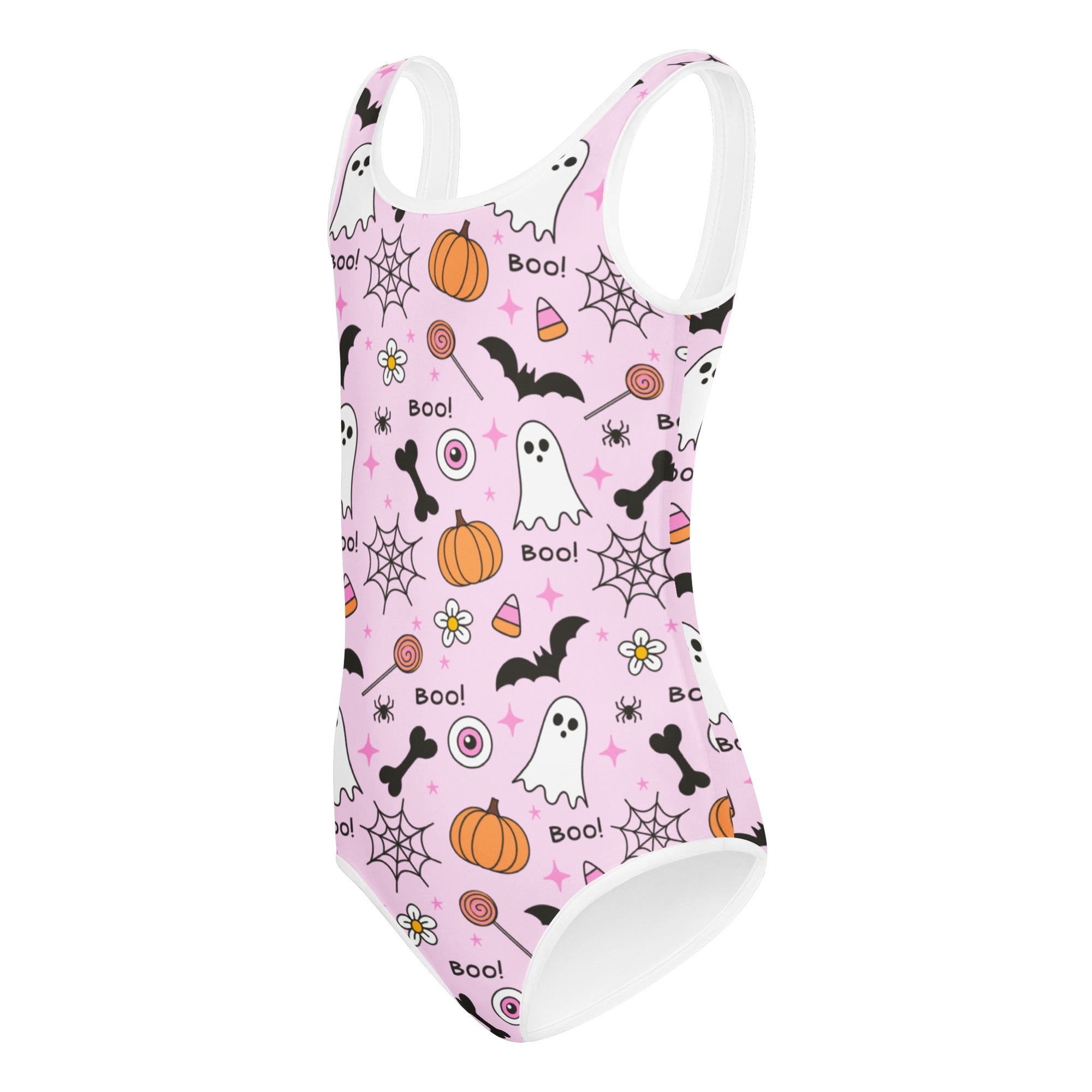 Girls Pink Halloween Leotard – Buttery-Soft, Quick-Dry 4-Way Stretch Comfort for Dance & Gymnastics