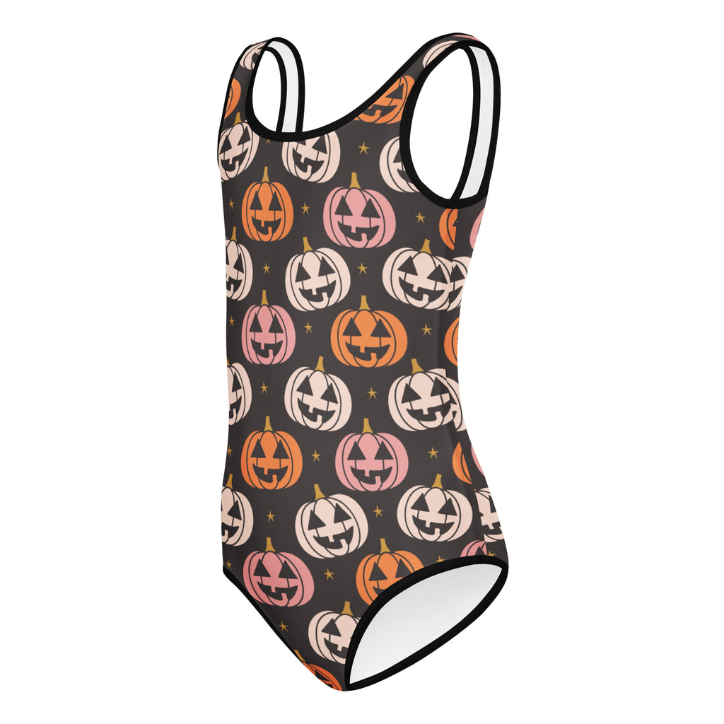 Girls Jack O’ Lantern Halloween Leotard – Buttery-Soft, Quick-Dry 4-Way Stretch Comfort for Dance & Gymnastics