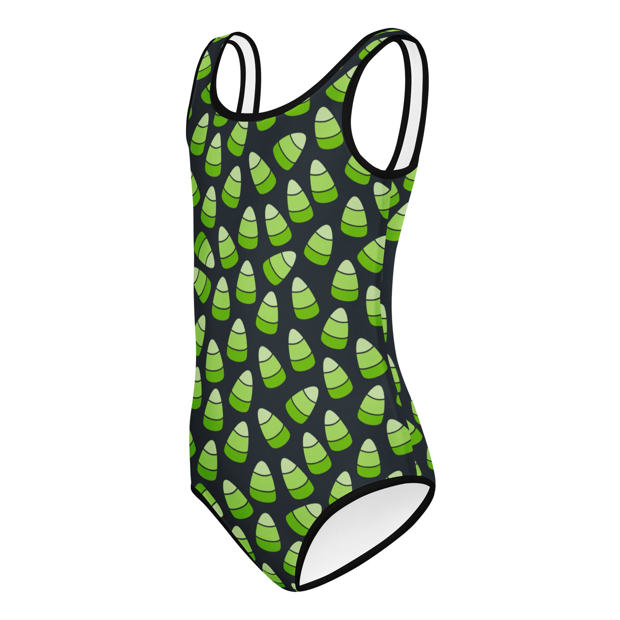 Girls Green Candy Corn Halloween Leotard – Buttery-Soft, Quick-Dry 4-Way Stretch Comfort for Dance & Gymnastics