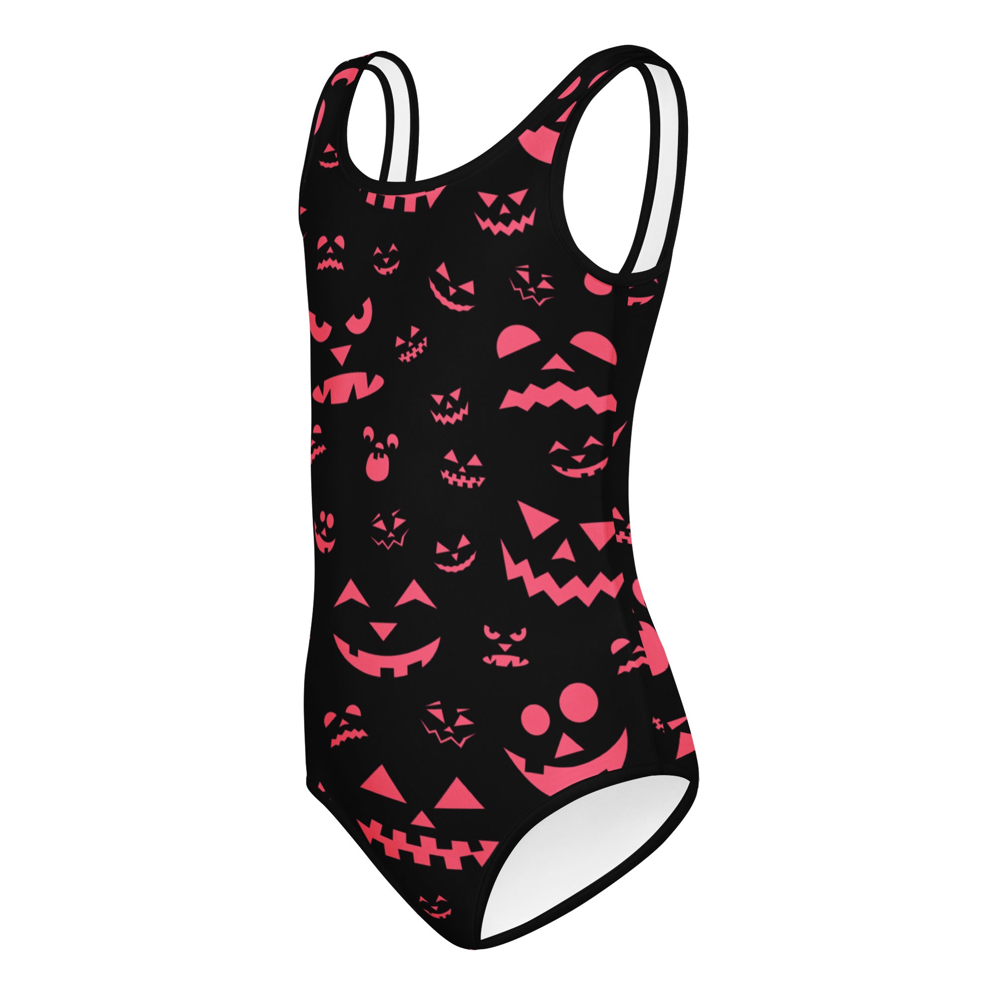 Girls Neon Pink Jack O’ Lantern Halloween Leotard – Buttery-Soft, Quick-Dry 4-Way Stretch Comfort for Dance & Gymnastics
