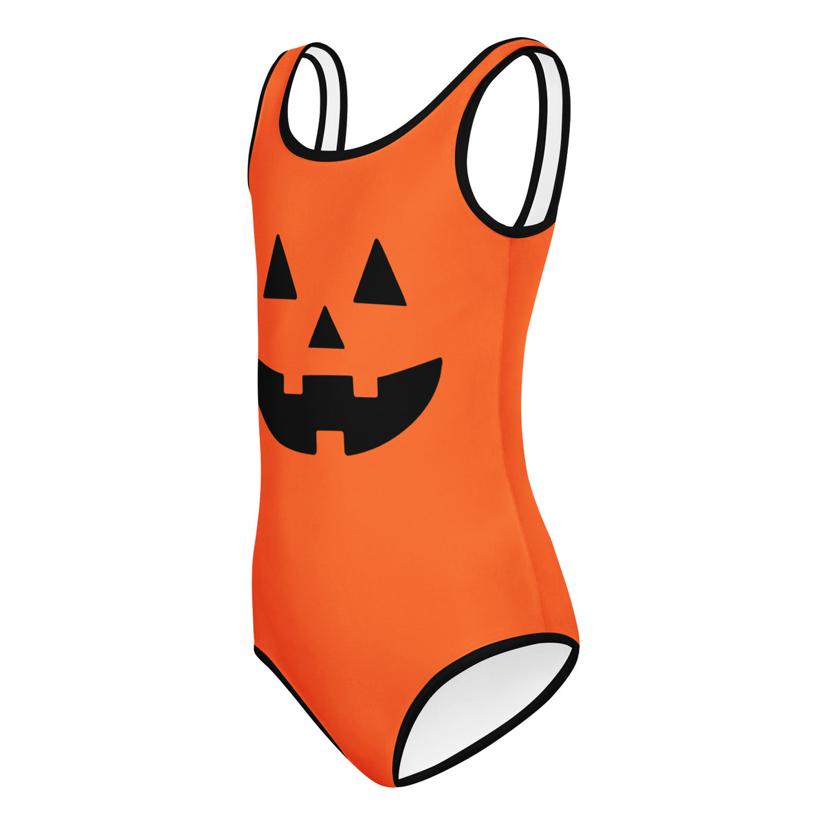 Girls Orange Jack O’ Lantern Halloween Leotard – Buttery-Soft, Quick-Dry 4-Way Stretch Comfort for Dance & Gymnastics