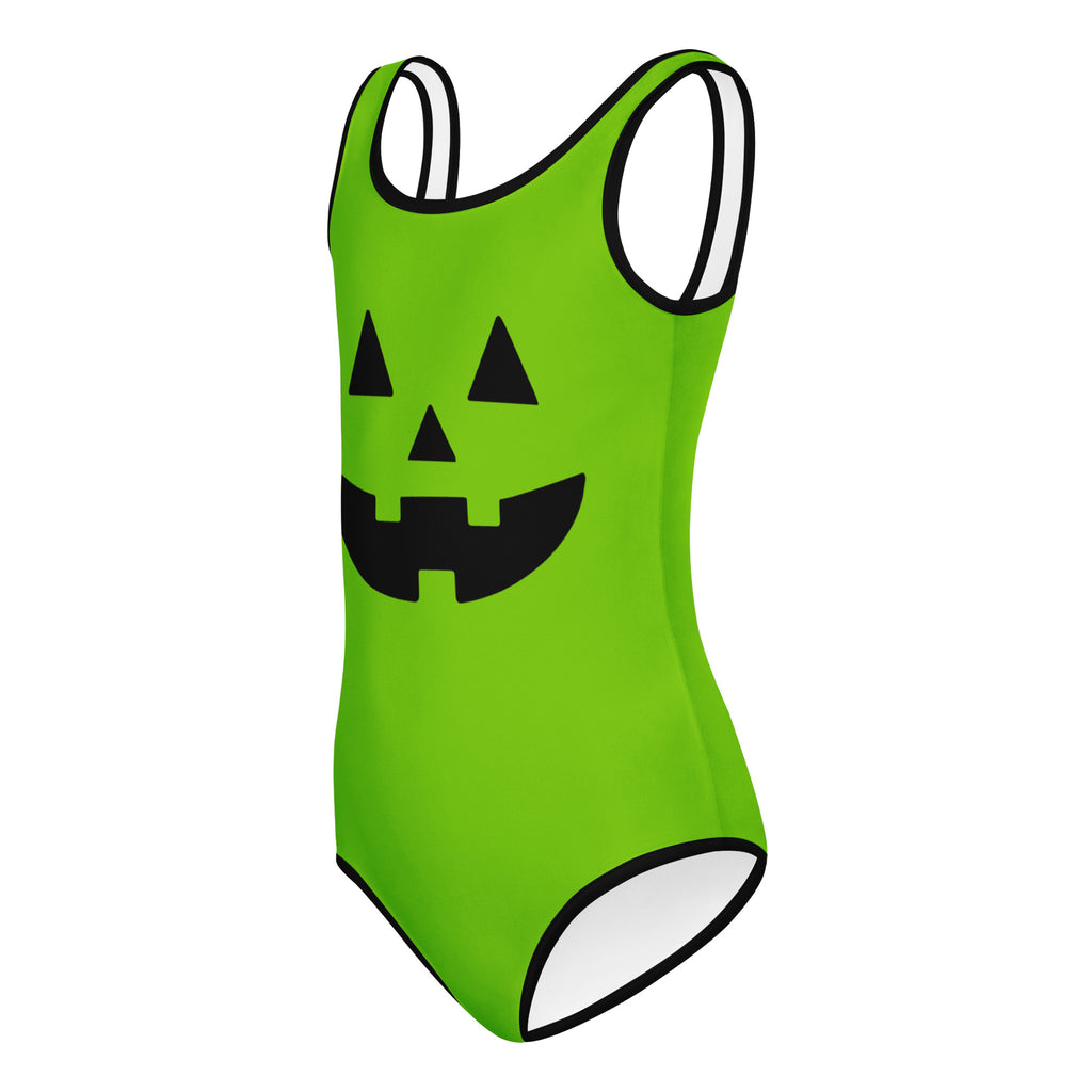 Girls Green Jack O’ Lantern Halloween Leotard – Buttery-Soft, Quick-Dry 4-Way Stretch Comfort for Dance & Gymnastics