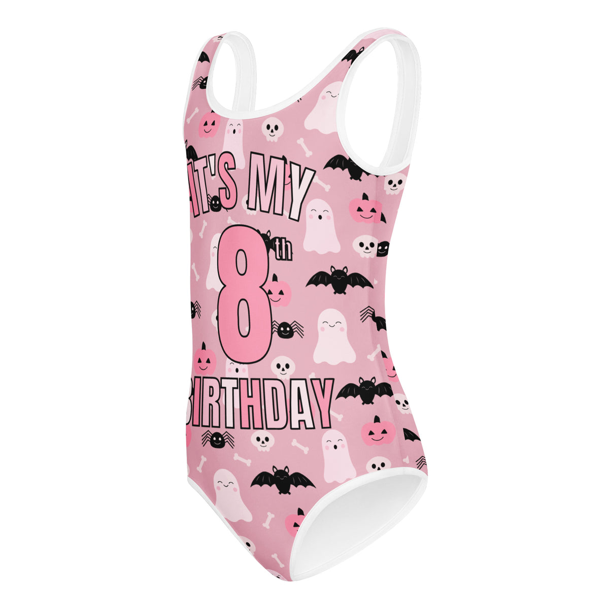 Girls Pink Halloween Custom Age It's My Birthday Leotard – Buttery-Soft, Quick-Dry 4-Way Stretch Comfort for Dance & Gymnastics