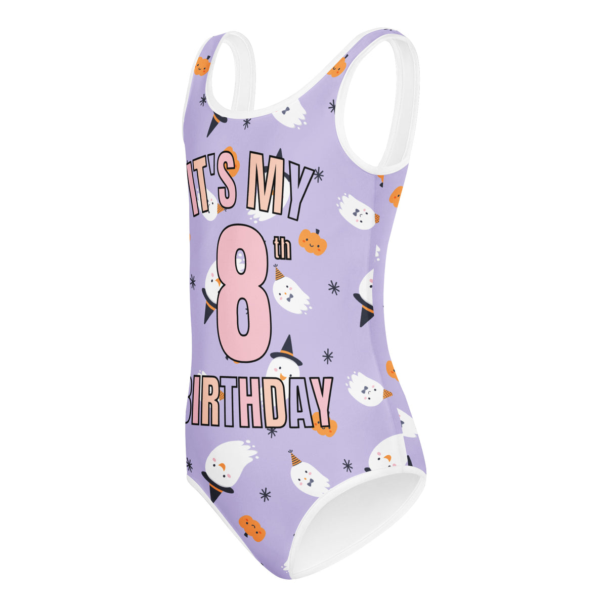 Girls Ghost Witch Halloween Custom Age It's My Birthday Leotard – Buttery-Soft, Quick-Dry 4-Way Stretch Comfort for Dance & Gymnastics