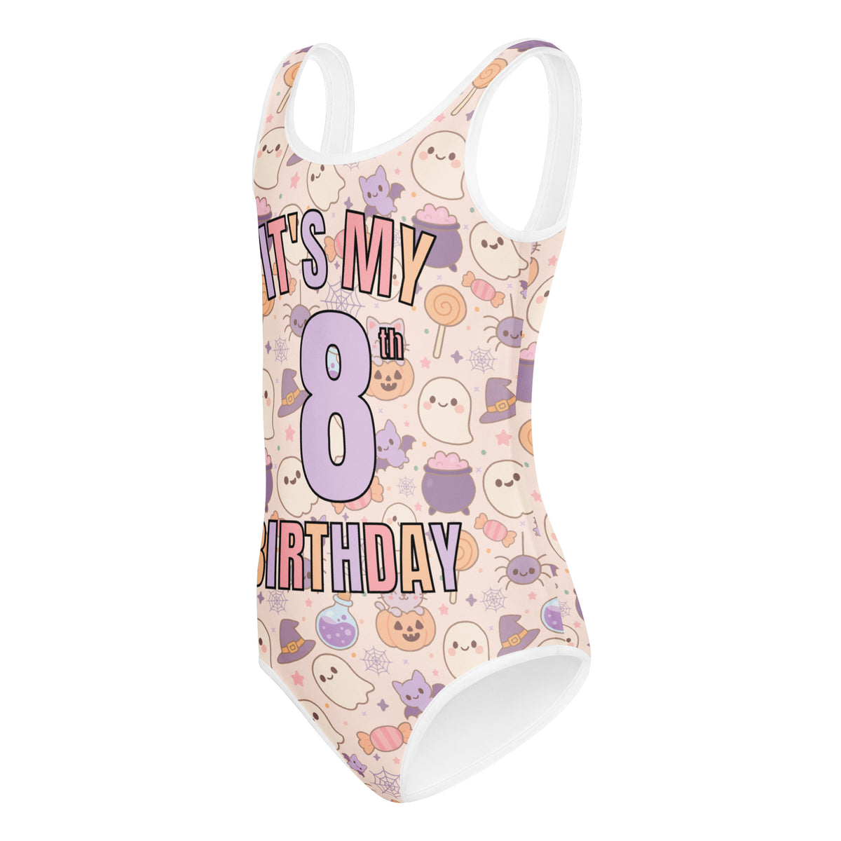 Girls Colorful Halloween Custom Age It's My Birthday Leotard – Buttery-Soft, Quick-Dry 4-Way Stretch Comfort for Dance & Gymnastics