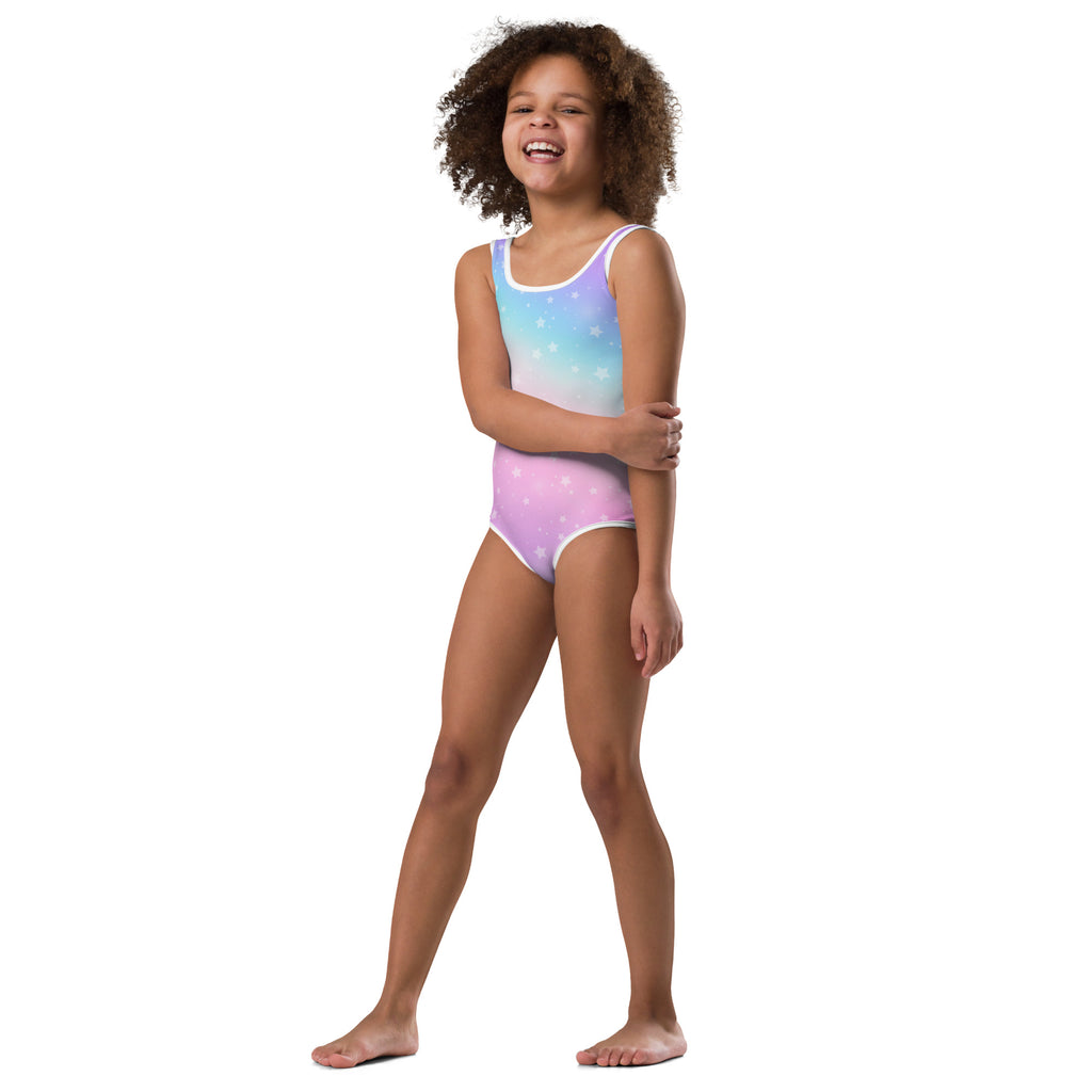 Girls Rainbow Stars Buttery Soft Leotard - Quick Drying For Dance and Gymnastics