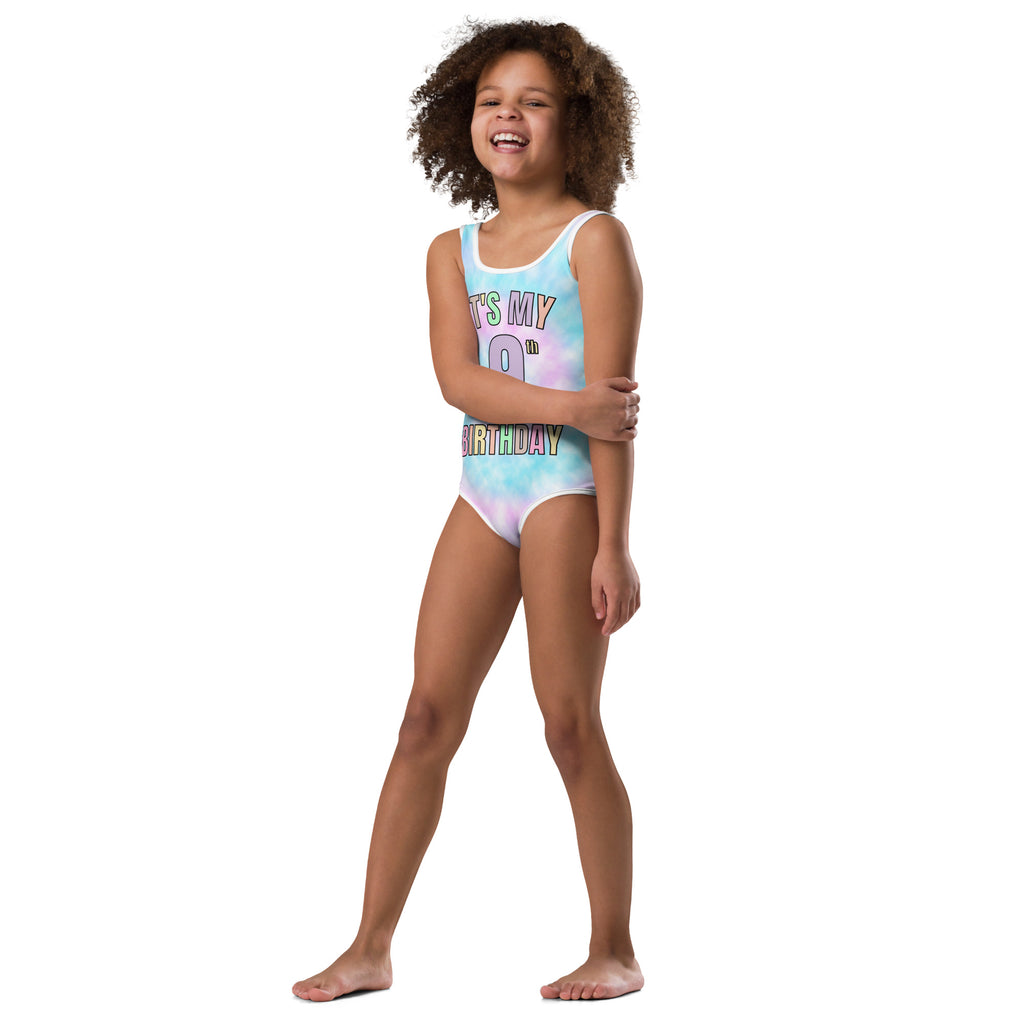 Girls Custom Age Faux Tie Dye Buttery Soft Leotard With Name On Back - Quick Drying For Dance and Gymnastics