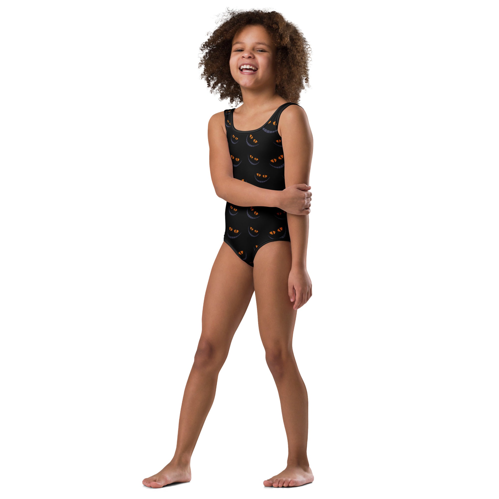Girls Spooky Cat Eyes Halloween Leotard – Buttery-Soft, Quick-Dry 4-Way Stretch Comfort for Dance & Gymnastics