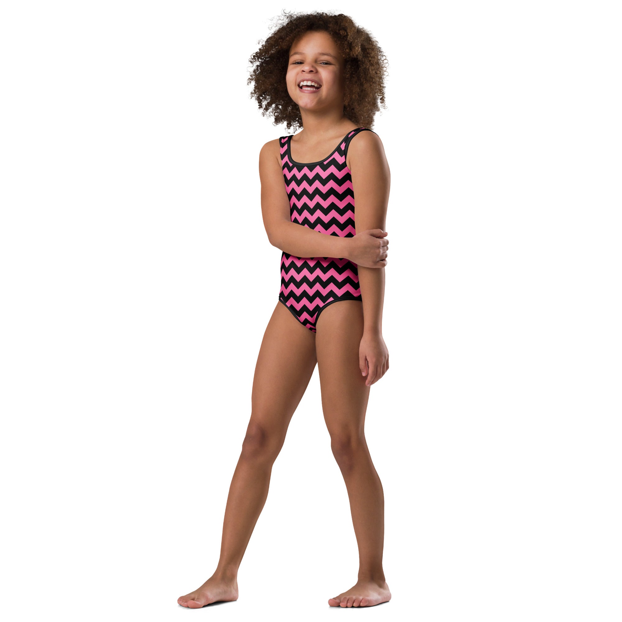 Girls Pink Chevron Halloween Leotard – Buttery-Soft, Quick-Dry 4-Way Stretch Comfort for Dance & Gymnastics