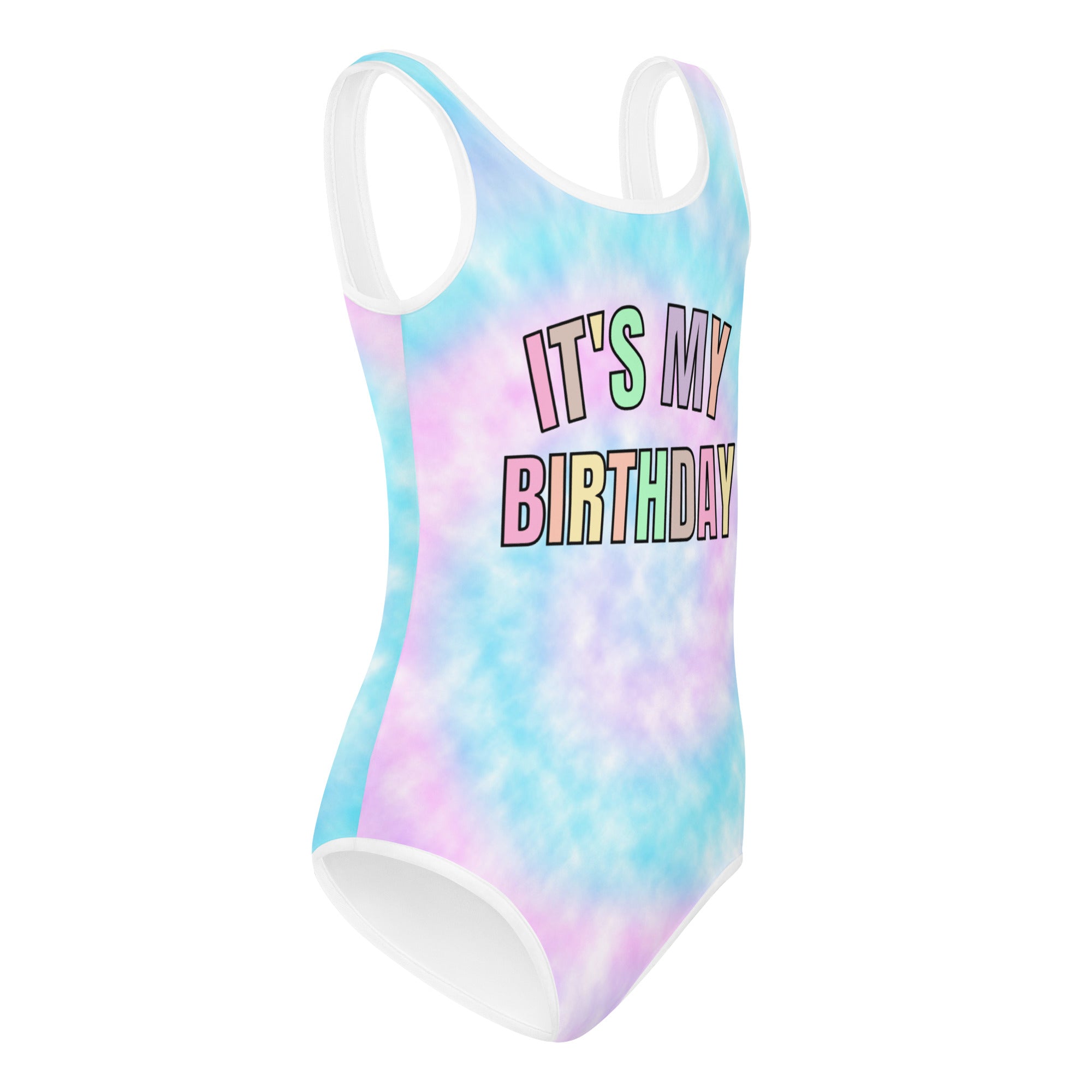 Girls Faux Tie Dye 'It's My Birthday' Buttery Soft Leotard - Quick Drying For Dance and Gymnastics