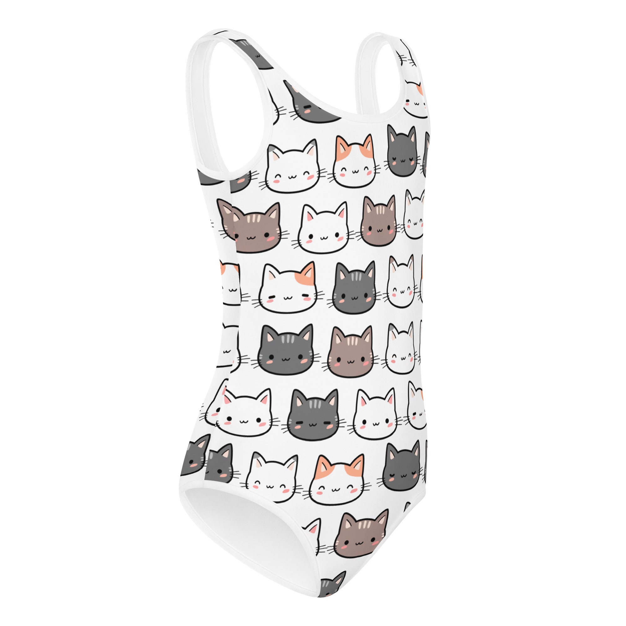 Girls Cat Face Buttery Soft Leotard - Quick Drying For Dance and Gymnastics