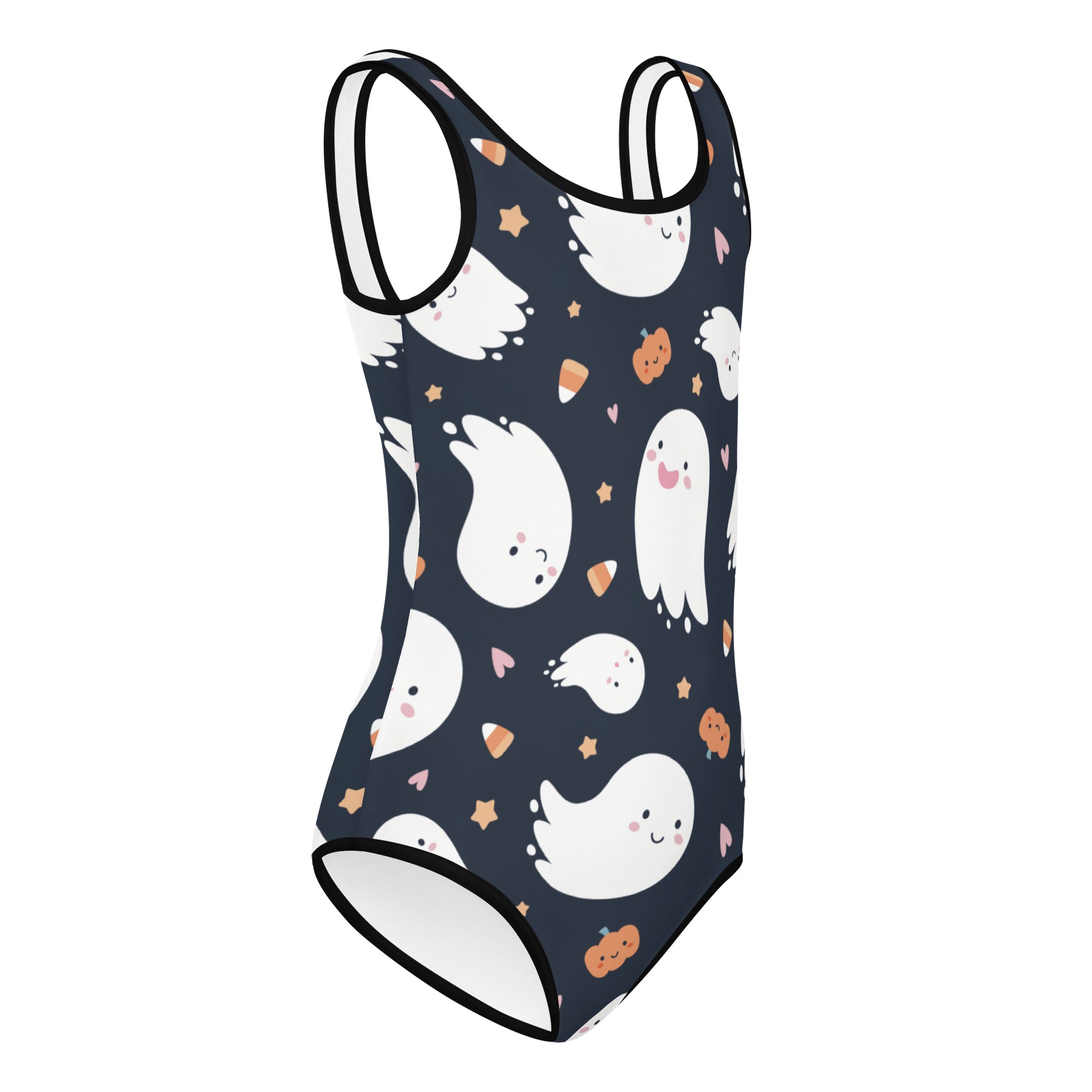 Girls Ghost and Candy Cane Halloween Buttery Soft Leotard - Quick Drying For Dance and Gymnastics