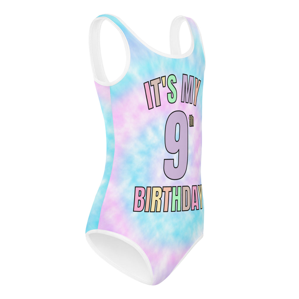 Girls Custom Age Faux Tie Dye Buttery Soft Leotard With Name On Back - Quick Drying For Dance and Gymnastics