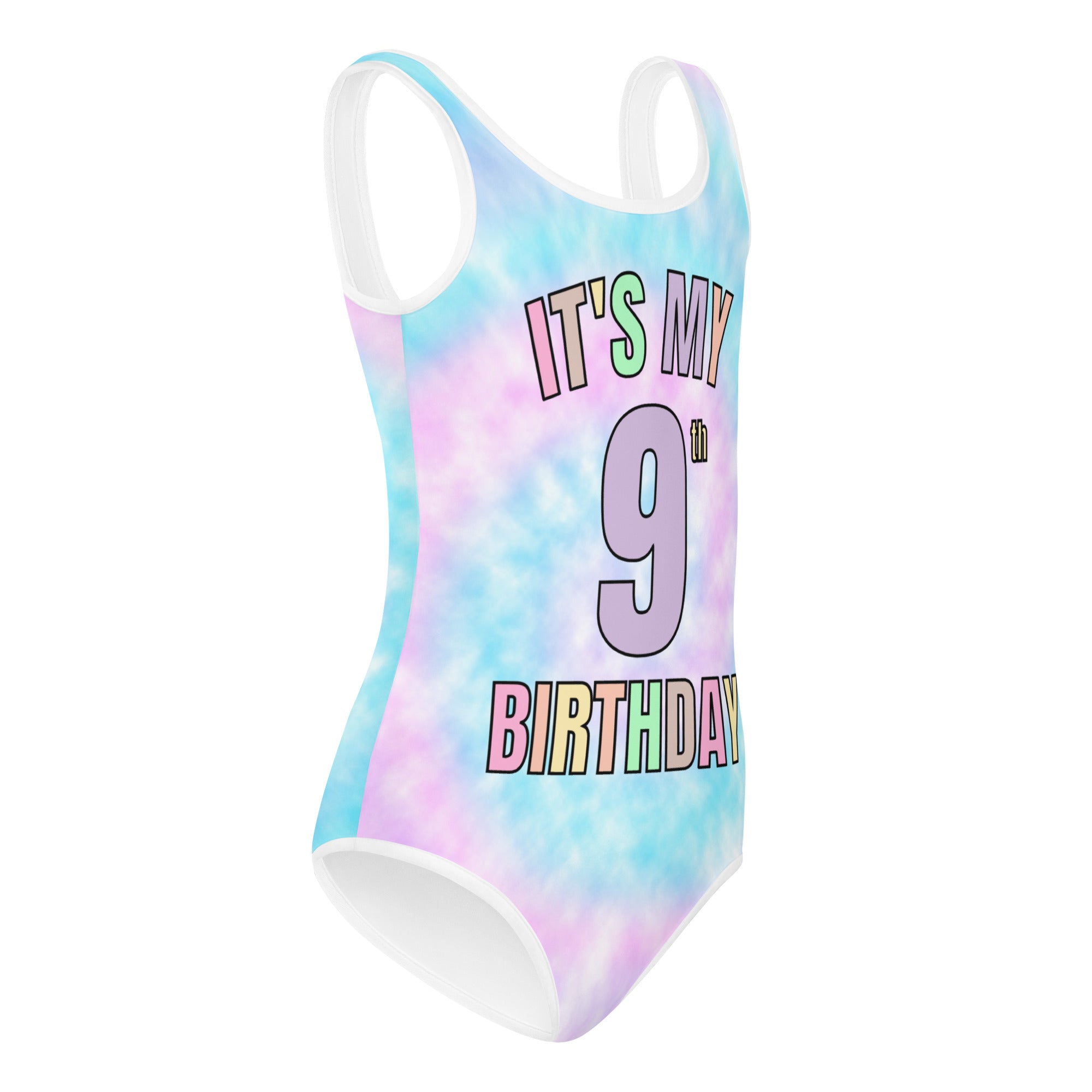 Girls Custom Age Faux Tie Dye Buttery Soft Leotard With Name On Back - Quick Drying For Dance and Gymnastics