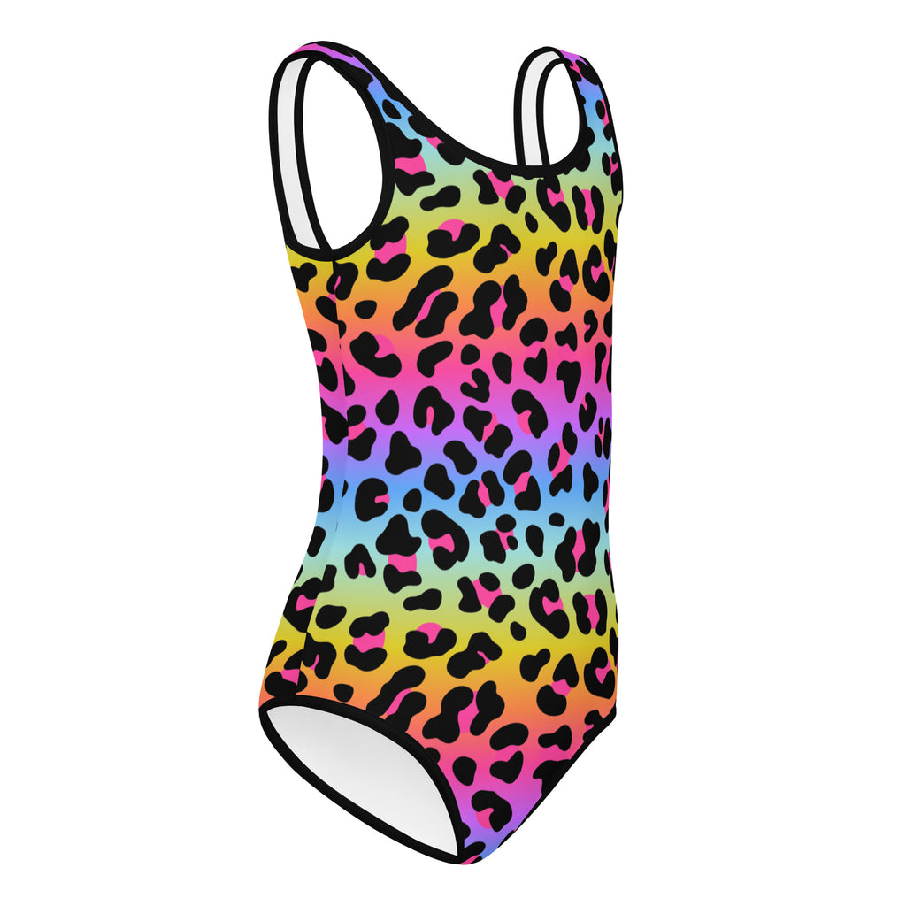 Girls Rainbow Cheetah Buttery Soft Leotard - Quick Drying For Dance and Gymnastics