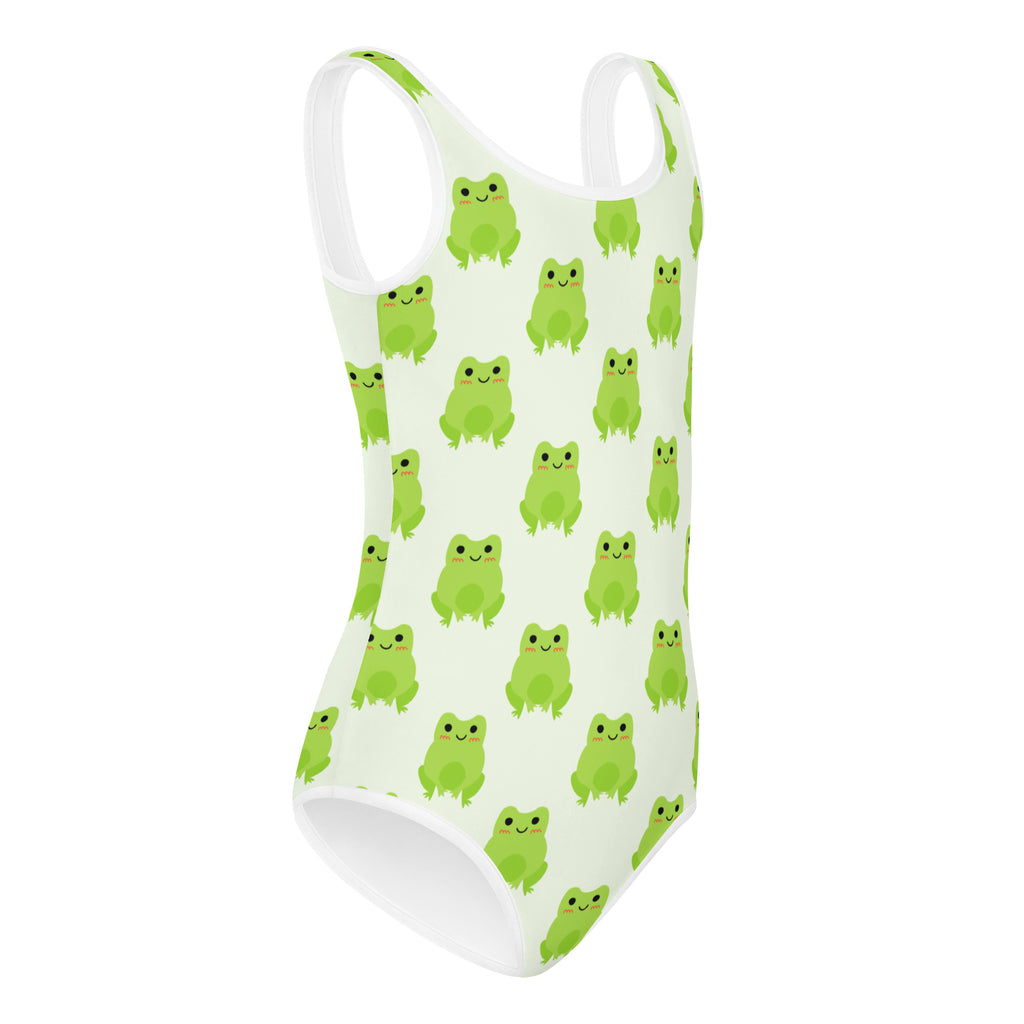 Girls Green Frog Buttery Soft Leotard - Quick Drying For Dance and Gymnastics