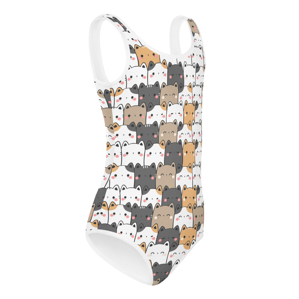 Girls Kawaii Cat Face Buttery Soft Leotard - Quick Drying For Dance and Gymnastics