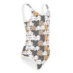 Girls Kawaii Cat Face Buttery Soft Leotard - Quick Drying For Dance and Gymnastics