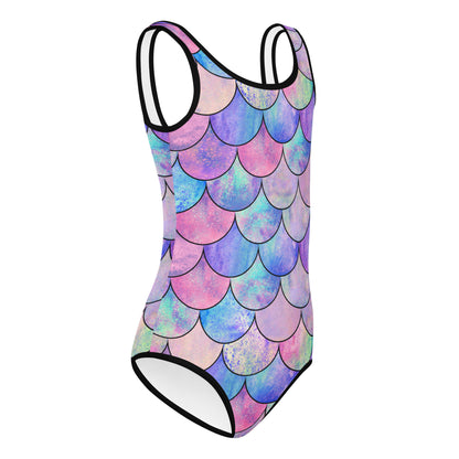 Girls Mermaid Scale Buttery Soft Leotard - Quick Drying For Dance and Gymnastics