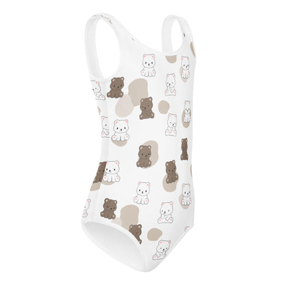 Girls Kawaii Bear Buttery Soft Leotard - Quick Drying For Dance and Gymnastics
