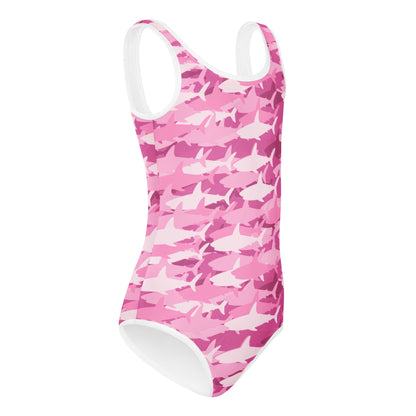 Girls Pink Shark Buttery Soft Leotard - Quick Drying For Dance and Gymnastics