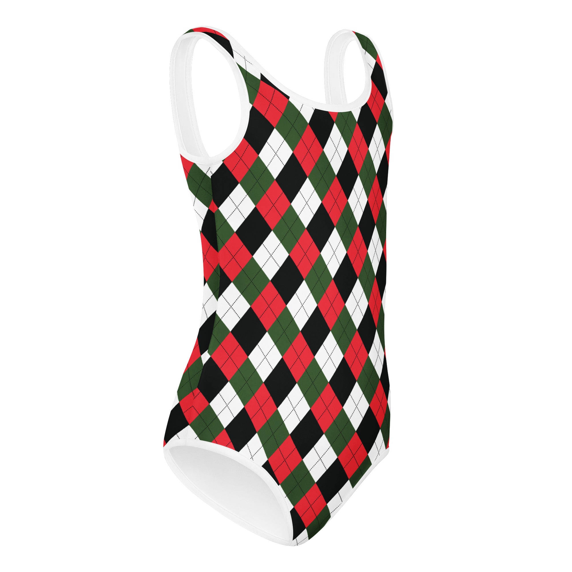 Girls Christmas Argyle Buttery Soft Leotard