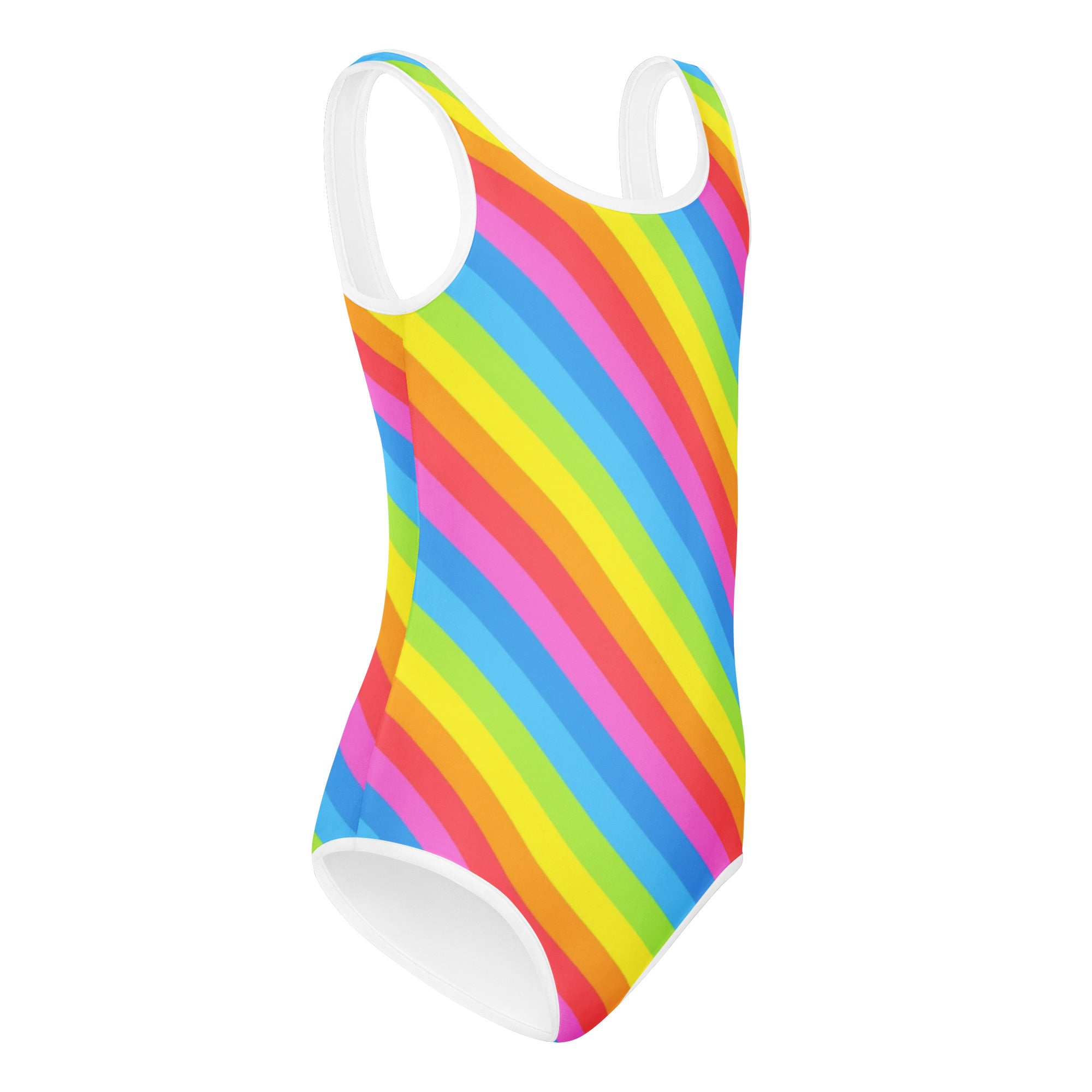 Girls Rainbow Stripe Buttery Soft Leotard - Quick Drying For Dance and Gymnastics