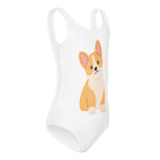 Girls Corgi Dog Buttery Soft Leotard - Quick Drying For Dance and Gymnastics