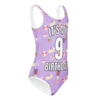 Girls Purple Birthday Party Custom Age It's My Birthday Leotard - Quick Drying For Dance and Gymnastics