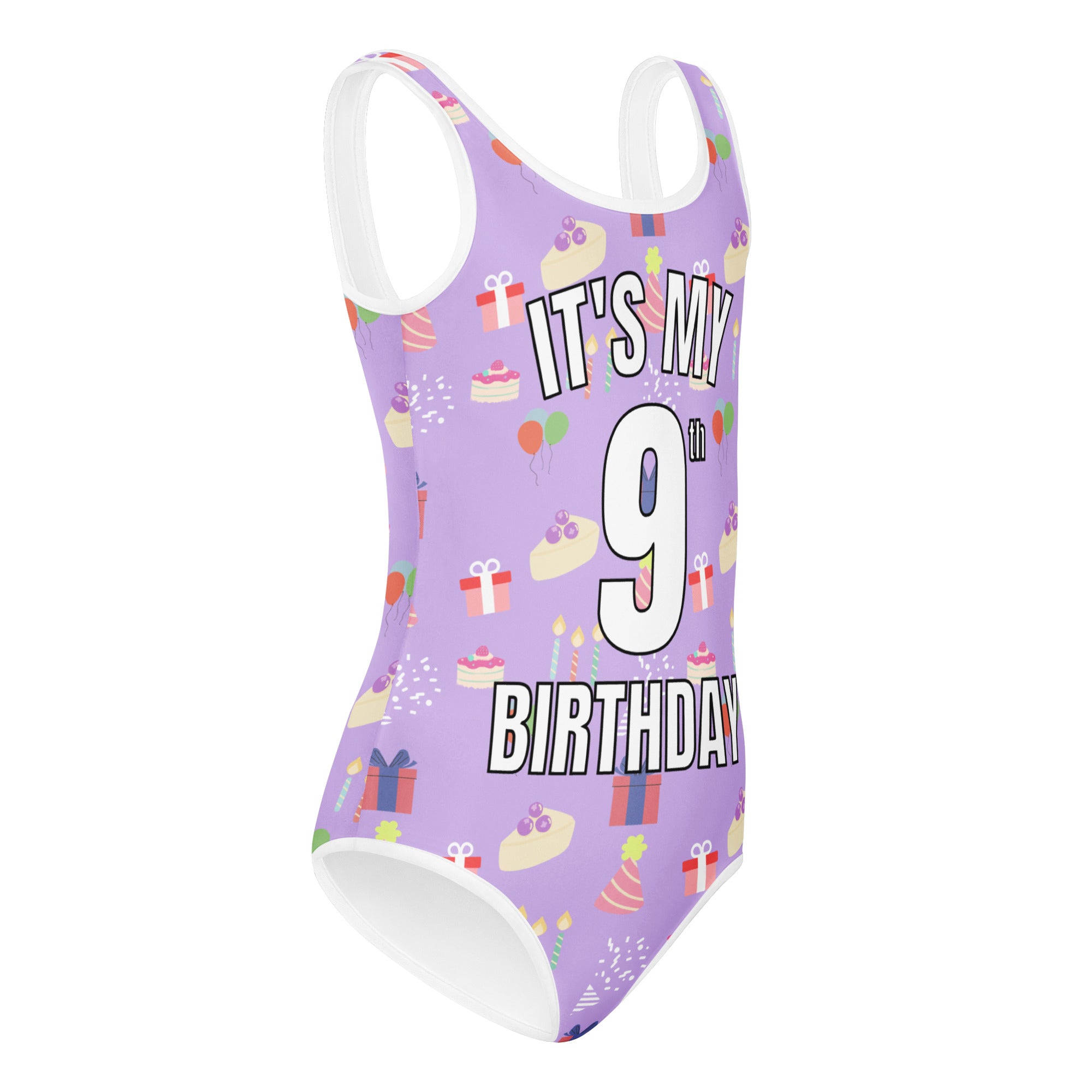 Girls Purple Birthday Party Custom Age It's My Birthday Leotard - Quick Drying For Dance and Gymnastics