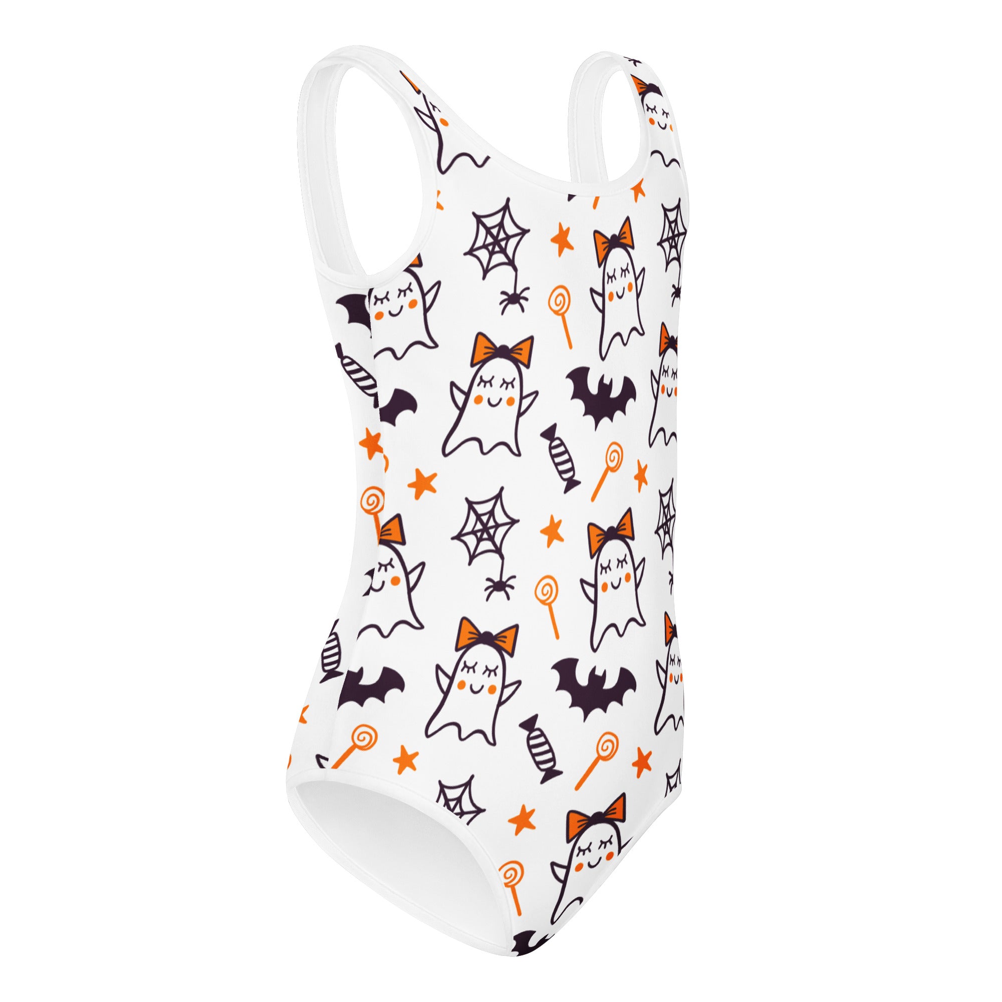 Girls Cute Ghost Halloween Leotard – Buttery-Soft, Quick-Dry 4-Way Stretch Comfort for Dance & Gymnastics