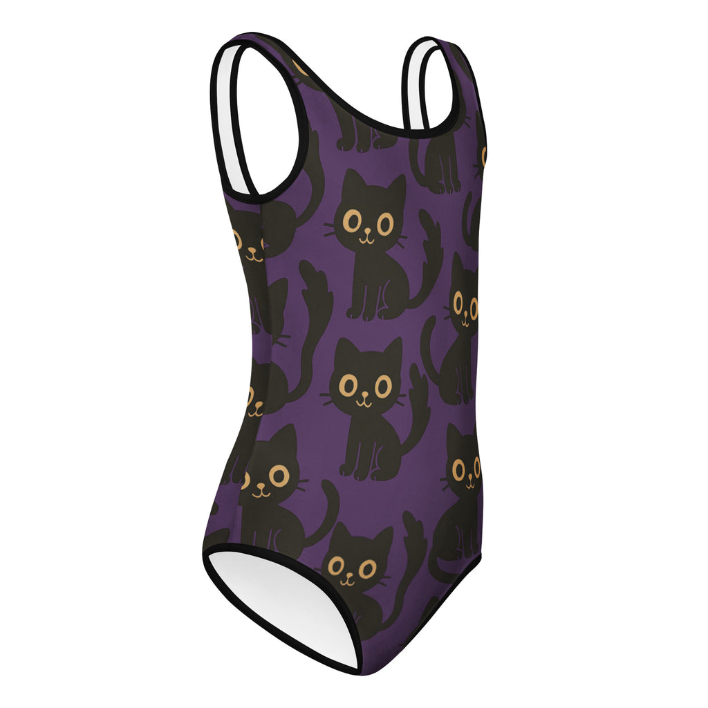 Girls Black Cat Halloween Leotard – Buttery-Soft, Quick-Dry 4-Way Stretch Comfort for Dance & Gymnastics