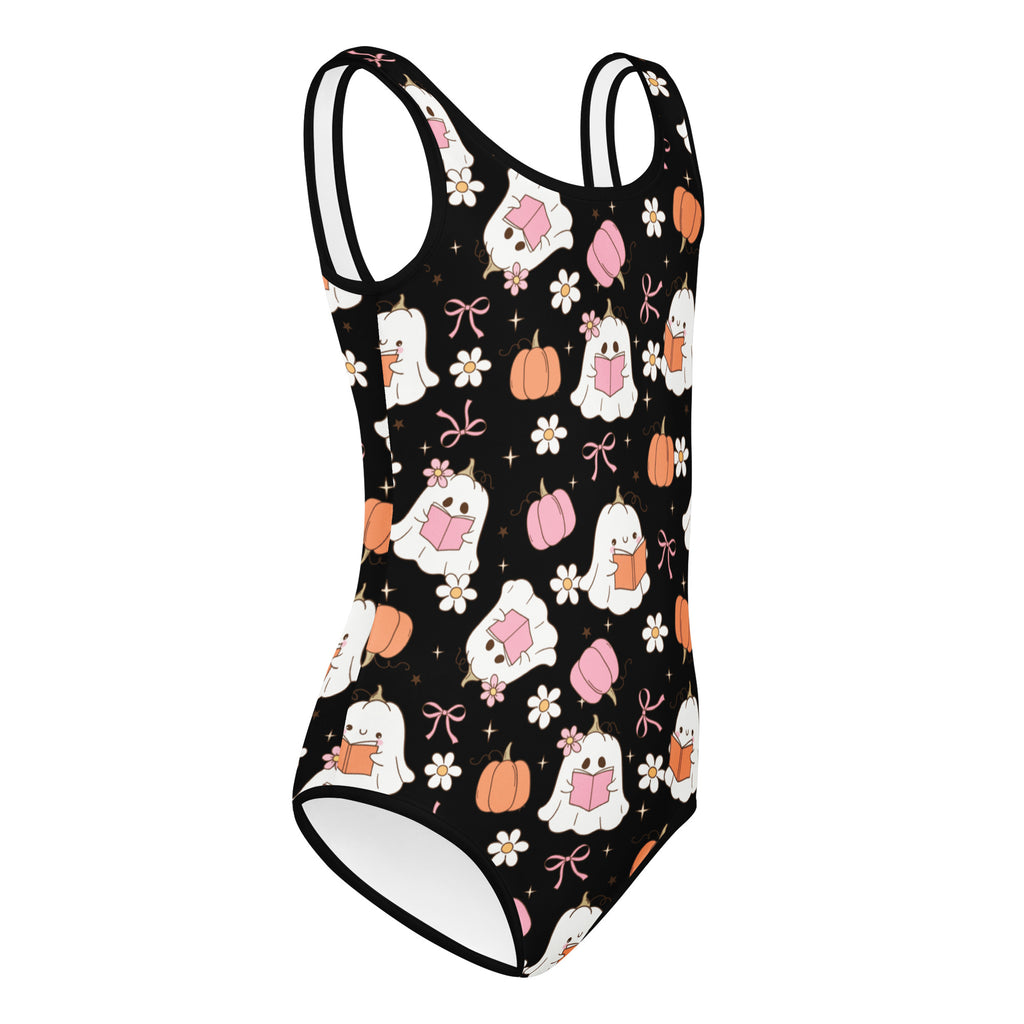 Girls Cute Ghost Halloween Leotard – Buttery-Soft, Quick-Dry 4-Way Stretch Comfort for Dance & Gymnastics