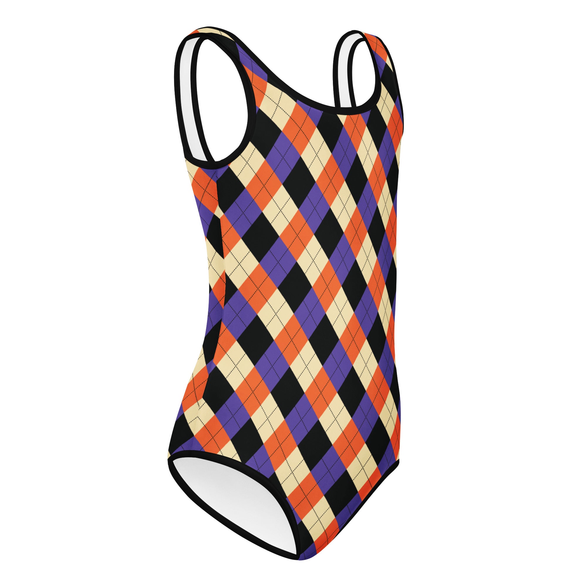 Girls Halloween Argyle Leotard – Buttery-Soft, Quick-Dry 4-Way Stretch Comfort for Dance & Gymnastics