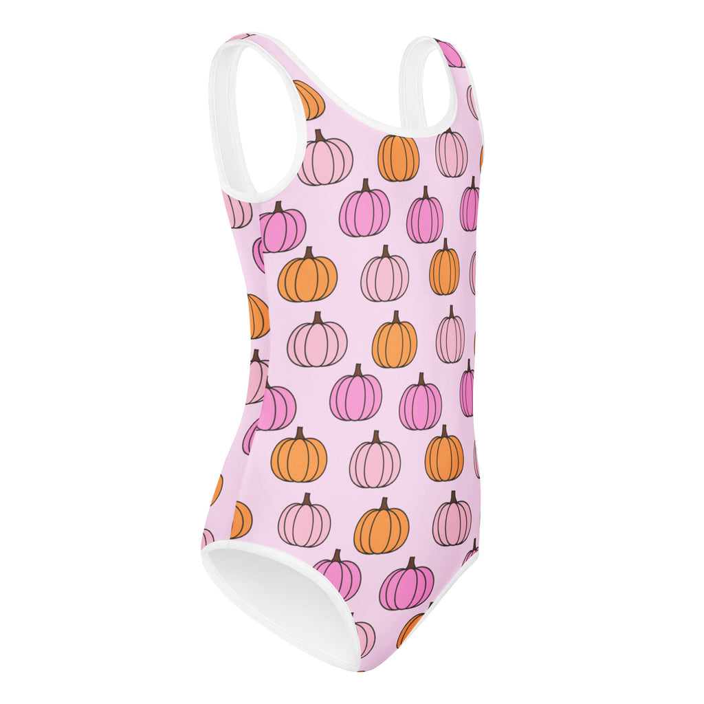 Girls Pink Orange Pumpkin Fall Leotard – Buttery-Soft, Quick-Dry 4-Way Stretch Comfort for Dance & Gymnastics