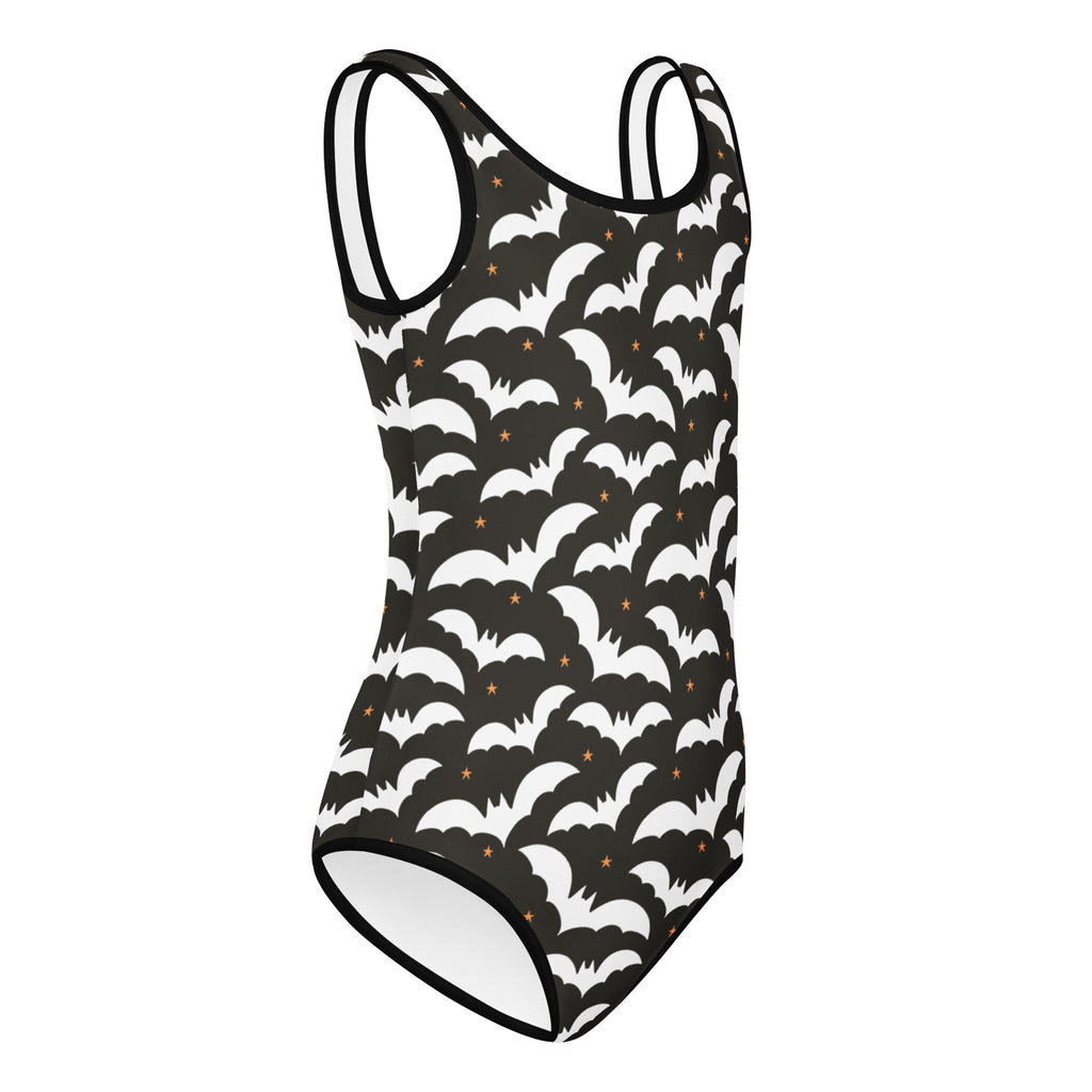 Girls Brown White Bat Halloween Leotard – Buttery-Soft, Quick-Dry 4-Way Stretch Comfort for Dance & Gymnastics