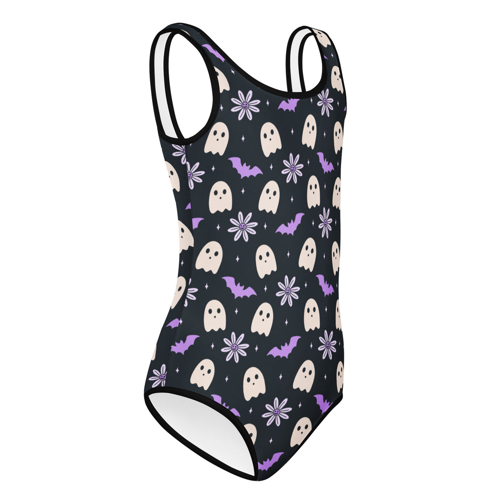Girls Purple Floral Halloween Leotard – Buttery-Soft, Quick-Dry 4-Way Stretch Comfort for Dance & Gymnastics