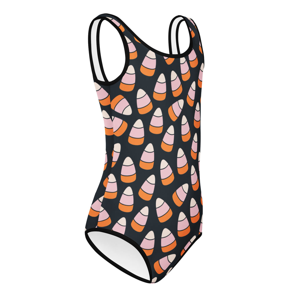 Girls Pink Candy Corn Halloween Leotard – Buttery-Soft, Quick-Dry 4-Way Stretch Comfort for Dance & Gymnastics