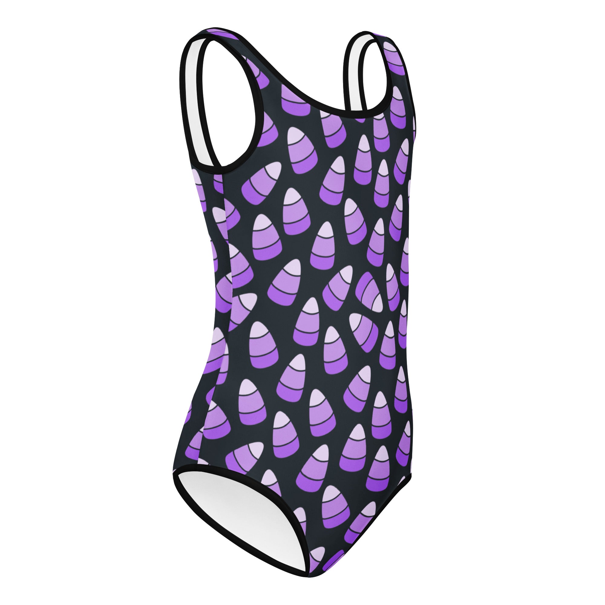 Girls Purple Candy Corn Halloween Leotard – Buttery-Soft, Quick-Dry 4-Way Stretch Comfort for Dance & Gymnastics