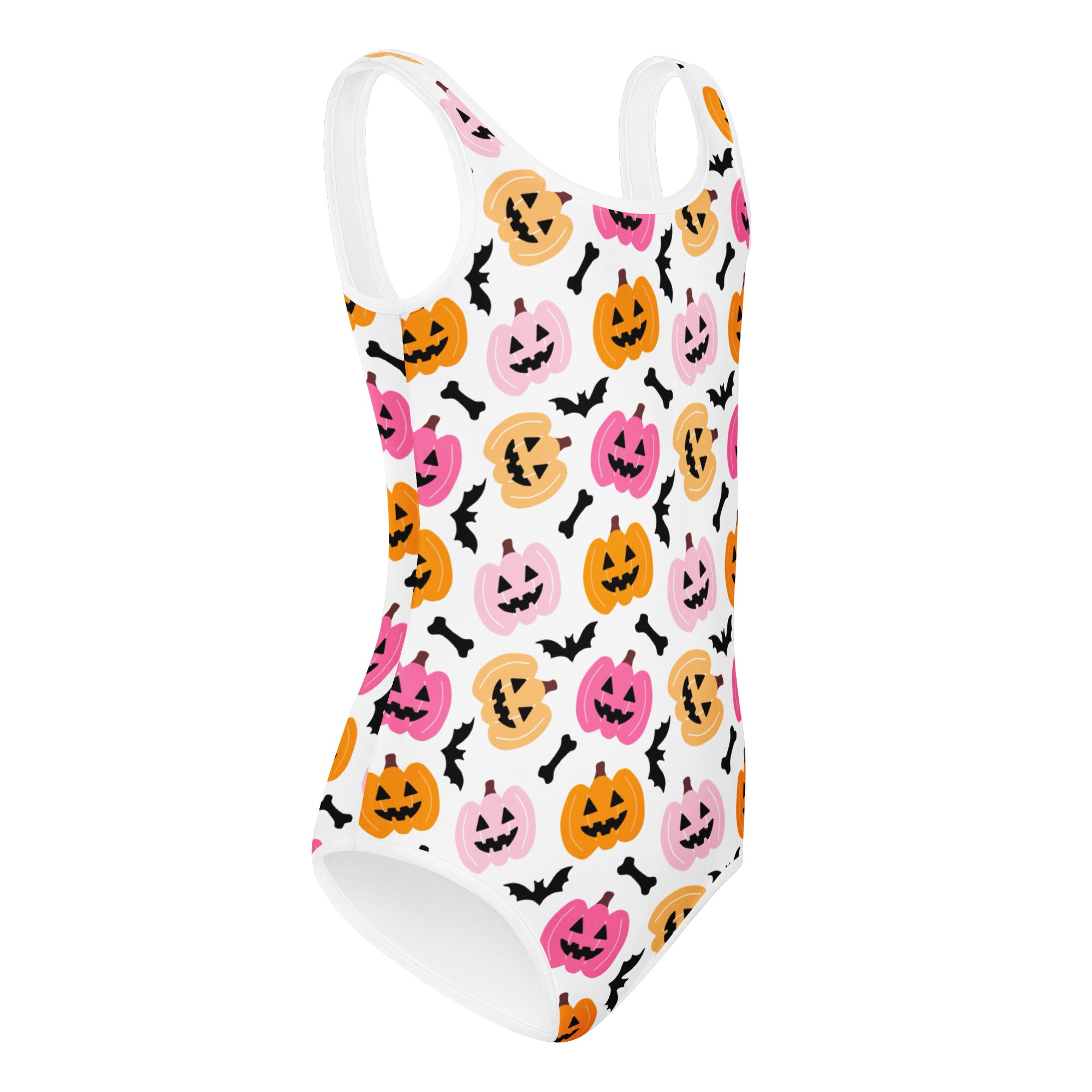Girls Pink Pumpkin Halloween Leotard – Buttery-Soft, Quick-Dry 4-Way Stretch Comfort for Dance & Gymnastics