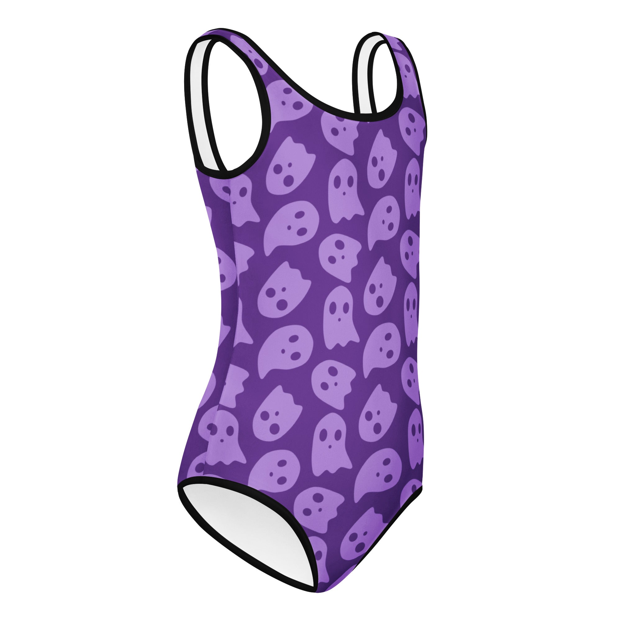 Girls Purple Ghost Halloween Leotard – Buttery-Soft, Quick-Dry 4-Way Stretch Comfort for Dance & Gymnastics