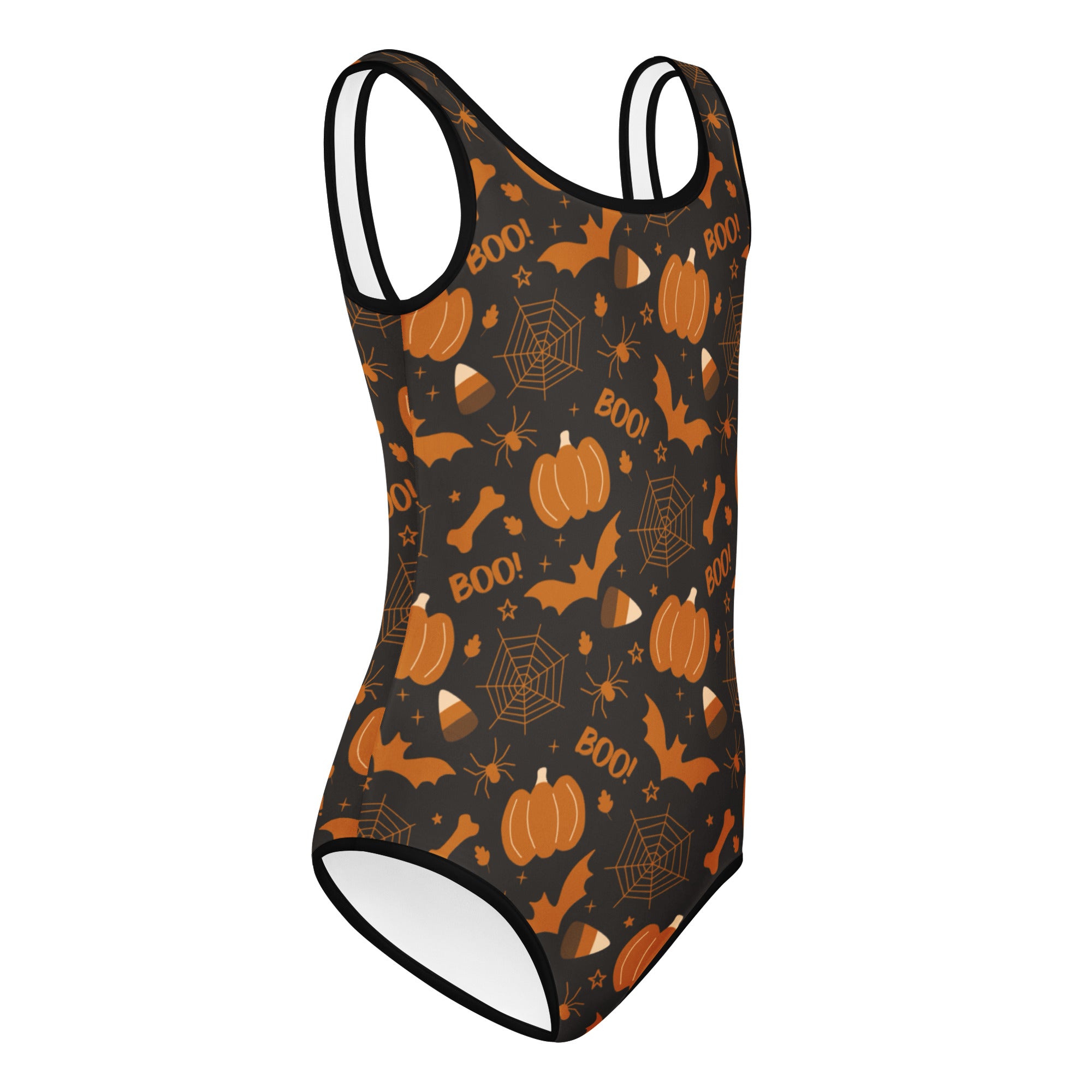 Girls Pumpkin Bat Halloween Leotard – Buttery-Soft, Quick-Dry 4-Way Stretch Comfort for Dance & Gymnastics