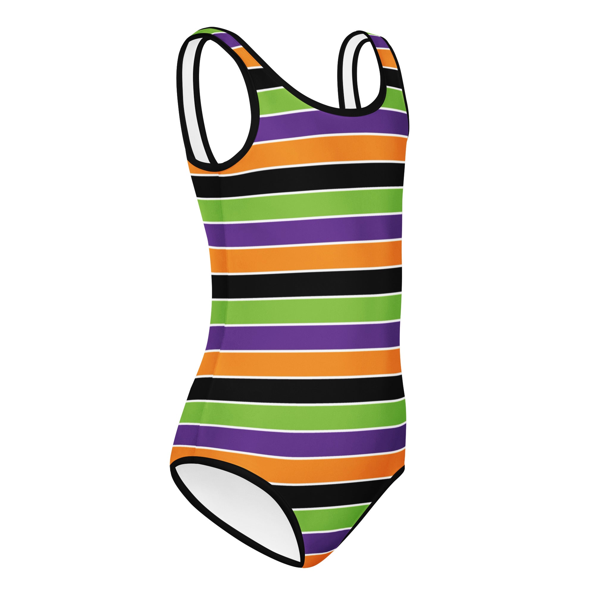 Girls Halloween Striped Leotard – Buttery-Soft, Quick-Dry 4-Way Stretch Comfort for Dance & Gymnastics