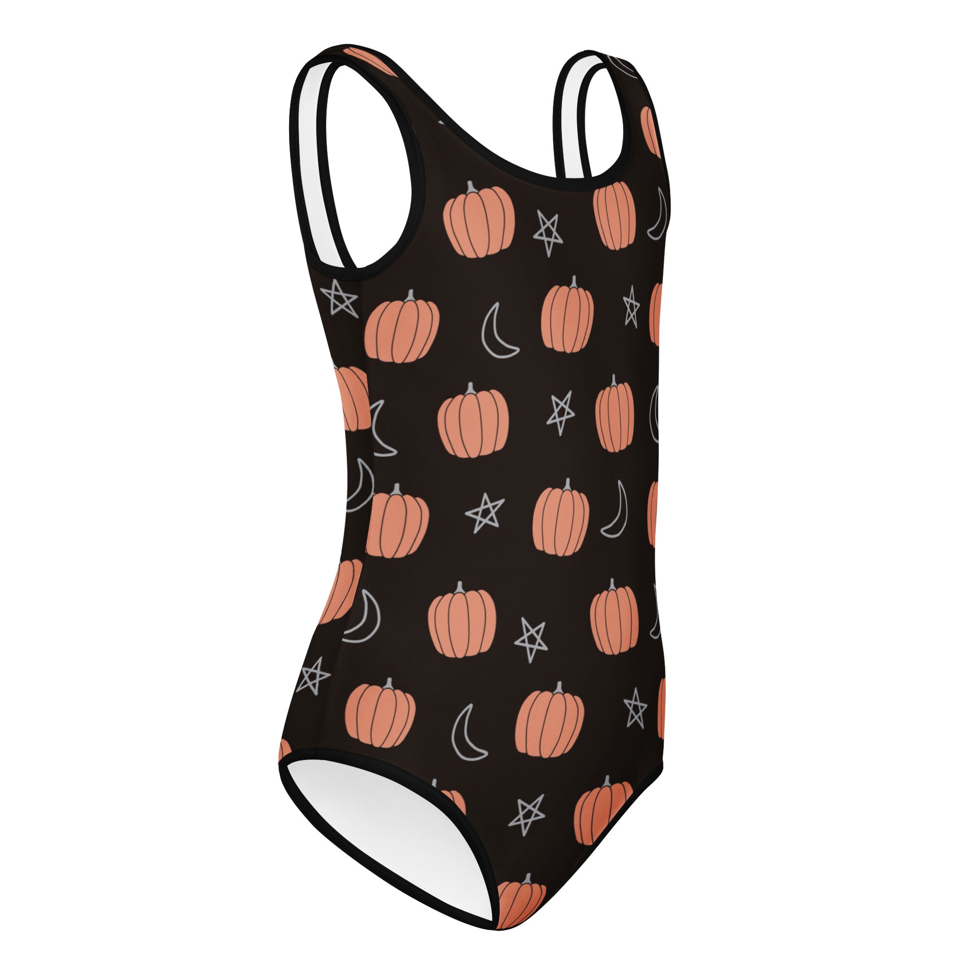 Girls Pumpkin Moon & Stars Halloween Leotard – Buttery-Soft, Quick-Dry 4-Way Stretch Comfort for Dance & Gymnastics