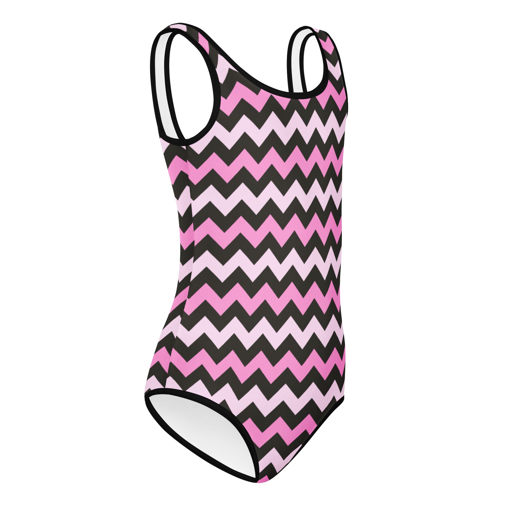 Girls Pink Chevron Leotard – Buttery-Soft, Quick-Dry 4-Way Stretch Comfort for Dance & Gymnastics